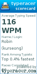 Scorecard for user kurseong