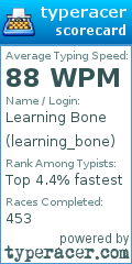 Scorecard for user learning_bone