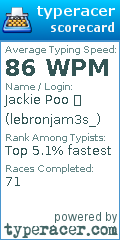 Scorecard for user lebronjam3s_