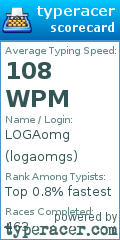 Scorecard for user logaomgs