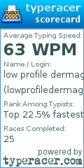 Scorecard for user lowprofiledermago