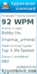 Scorecard for user maimai_urmine