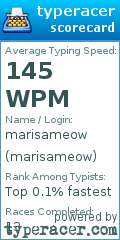 Scorecard for user marisameow