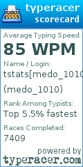 Scorecard for user medo_1010
