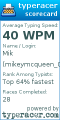 Scorecard for user mikeymcqueen_007