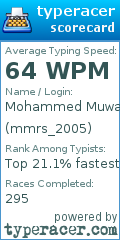 Scorecard for user mmrs_2005