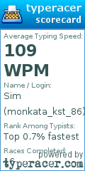 Scorecard for user monkata_kst_86