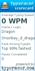 Scorecard for user monkey_d_dragon