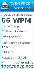 Scorecard for user mozracer