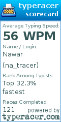 Scorecard for user na_tracer