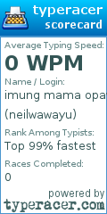 Scorecard for user neilwawayu