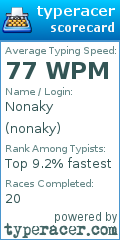 Scorecard for user nonaky