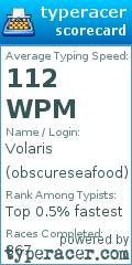 Scorecard for user obscureseafood