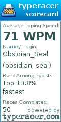 Scorecard for user obsidian_seal
