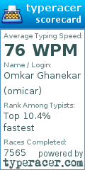 Scorecard for user omicar