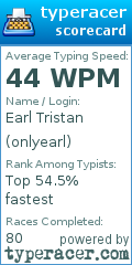 Scorecard for user onlyearl