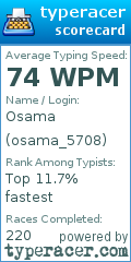 Scorecard for user osama_5708
