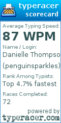 Scorecard for user penguinsparkles