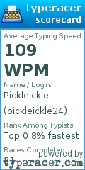 Scorecard for user pickleickle24