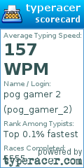 Scorecard for user pog_gamer_2
