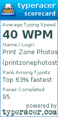 Scorecard for user printzonephotostate