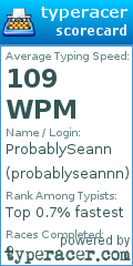 Scorecard for user probablyseannn