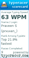 Scorecard for user prxvxen_