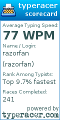 Scorecard for user razorfan