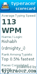 Scorecard for user rdmighty_i