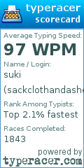 Scorecard for user sackclothandashes