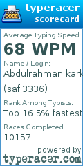 Scorecard for user safi3336