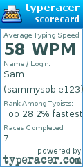 Scorecard for user sammysobie123