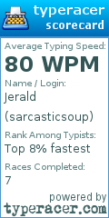 Scorecard for user sarcasticsoup