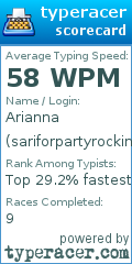 Scorecard for user sariforpartyrockin