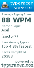 Scorecard for user sector7