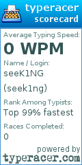Scorecard for user seek1ng