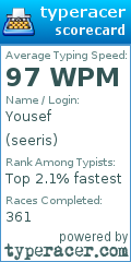 Scorecard for user seeris