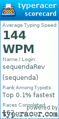Scorecard for user sequenda