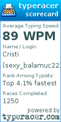 Scorecard for user sexy_balamuc22