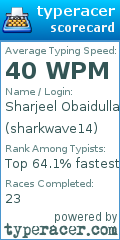 Scorecard for user sharkwave14