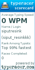 Scorecard for user siput_resinkkk
