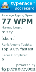 Scorecard for user skurrt