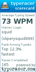 Scorecard for user sliperysquid999