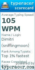 Scorecard for user snifflingmoon
