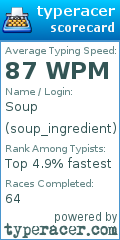 Scorecard for user soup_ingredient