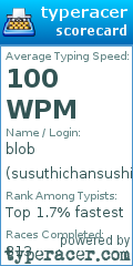 Scorecard for user susuthichansushi