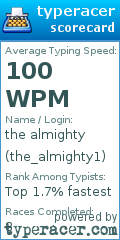Scorecard for user the_almighty1