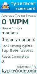 Scorecard for user theonlymariano