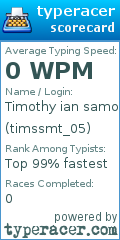 Scorecard for user timssmt_05