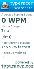 Scorecard for user tirfu